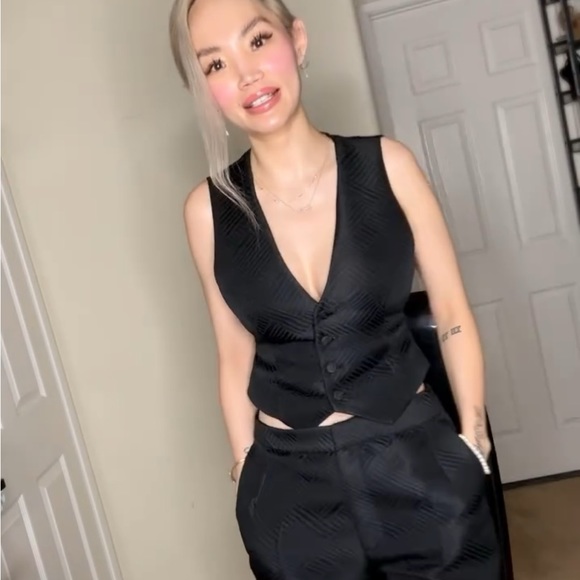 ZARA OPEN BACK JACQUARD VEST - Picture 9 of 10